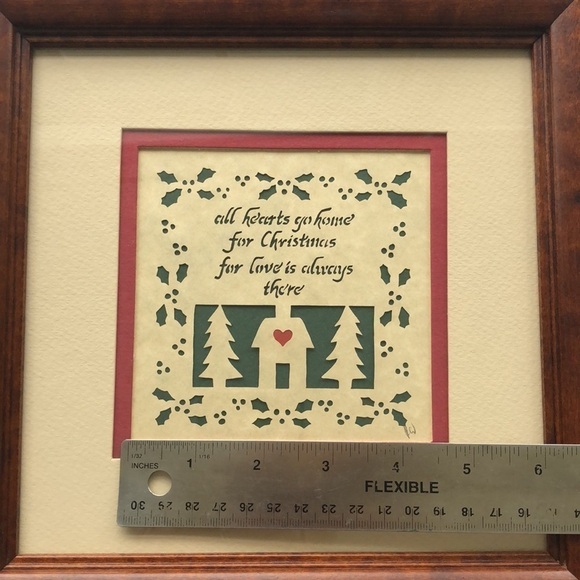 Scherenschnitte Scissor Cut Framed Christmas Wall Art all hearts go home - Picture 7 of 7